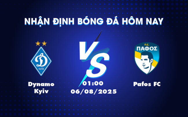 Nhận định và soi kèo trận đấu giữa Dynamo Kyiv vs Pafos FC Cơ hội bất ngờ cho đại diện Cyprus 3